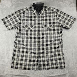 Kuhl Men's Shirt Plaid Short Sleeve Polyester Snap Button Hiking Size L Large